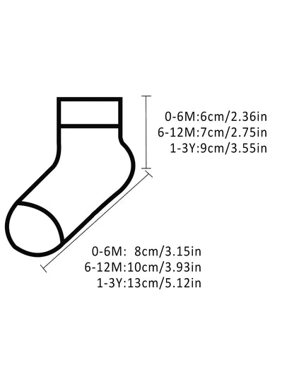 Cartoon Pattern & Solid Color Socks