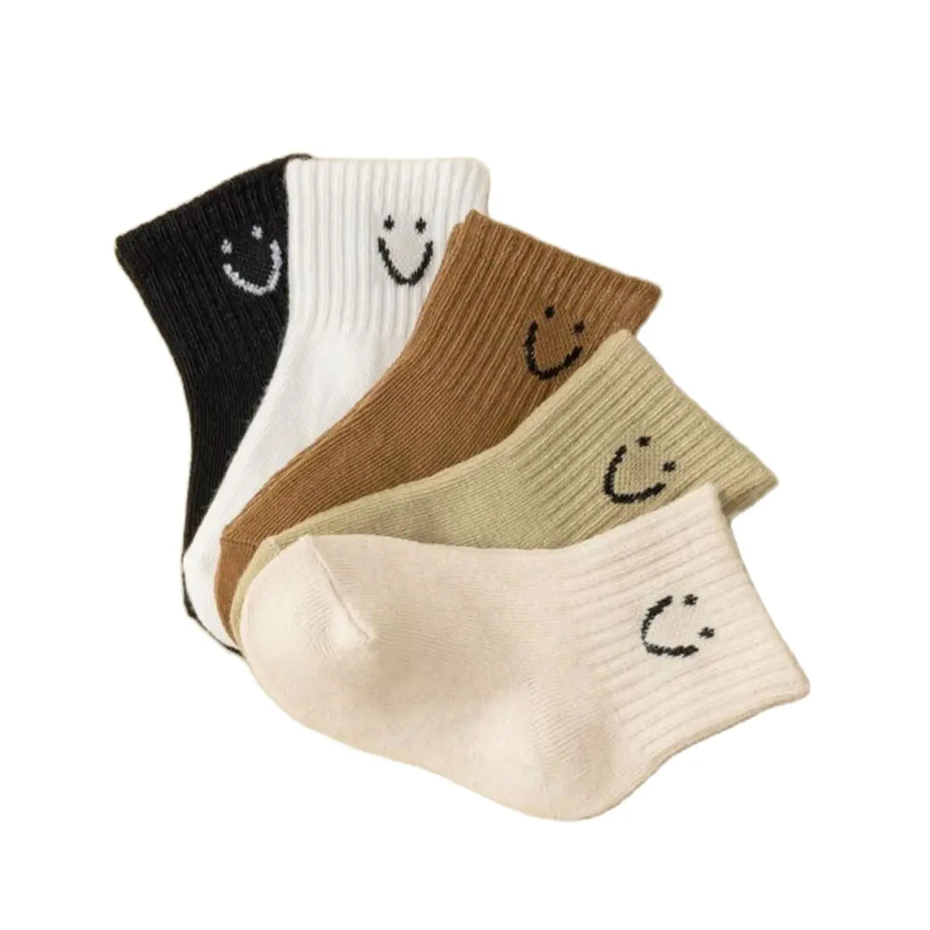 Cartoon Pattern & Solid Color Socks