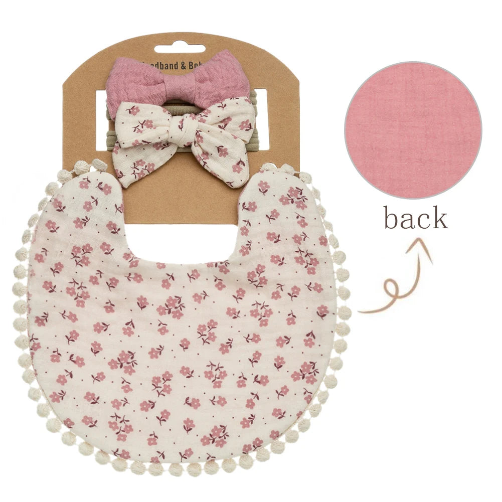 Flower Bibs & Headbands Bow Nylon Hairbands