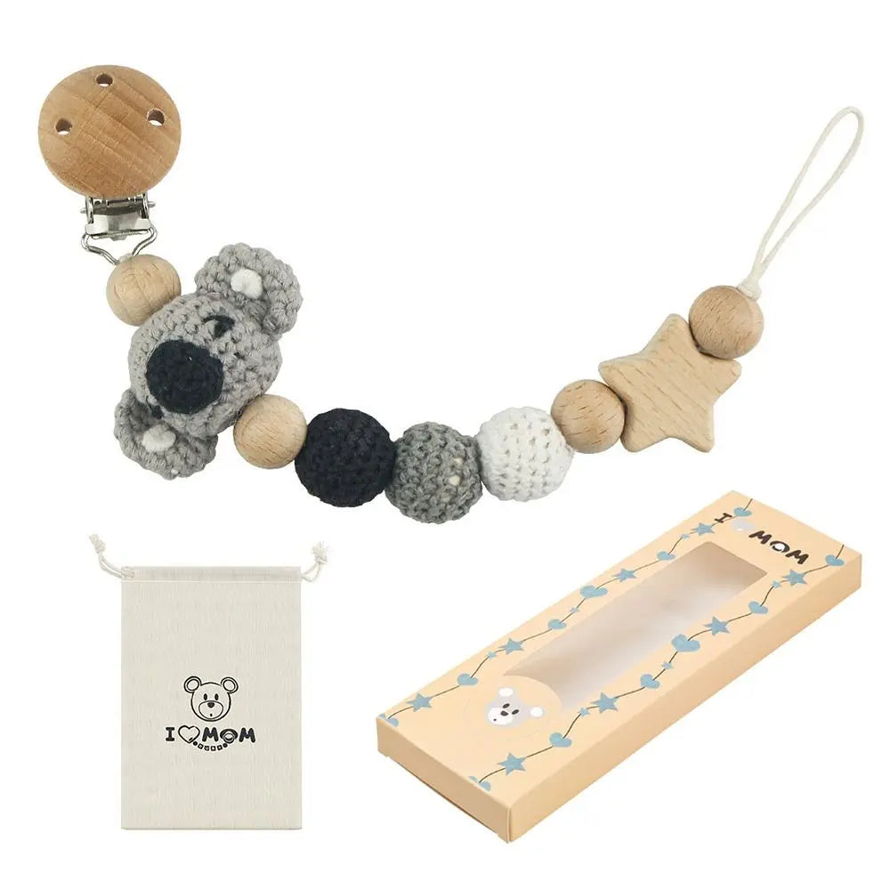 Anti-Drop Beech Wood Baby Pacifier Clips