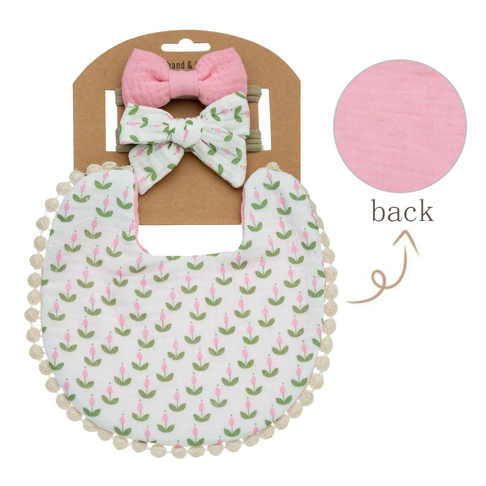 Flower Bibs & Headbands Bow Nylon Hairbands