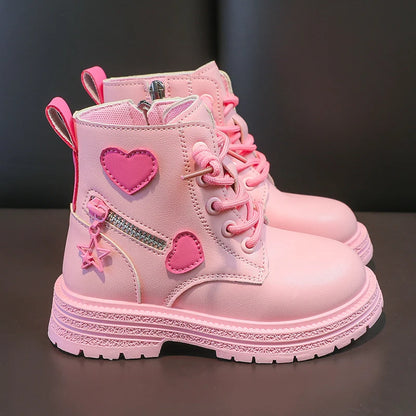 Soft Sole Pink with Love Side Zip Princess Shoes