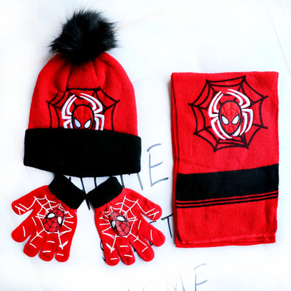 Spiderman Classics Cartoon Scarf Hat Glove Sets