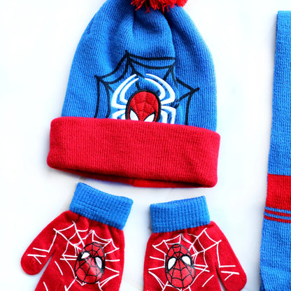 Spiderman Classics Cartoon Scarf Hat Glove Sets