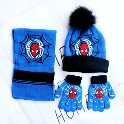 Spiderman Classics Cartoon Scarf Hat Glove Sets