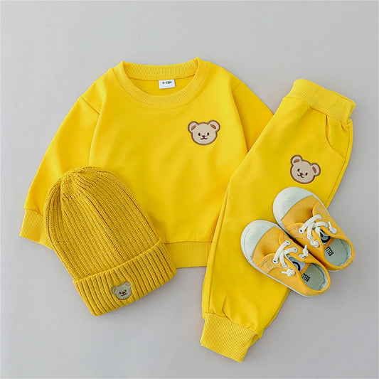 Little Bear Head Round Neck Long Sleeve Sets