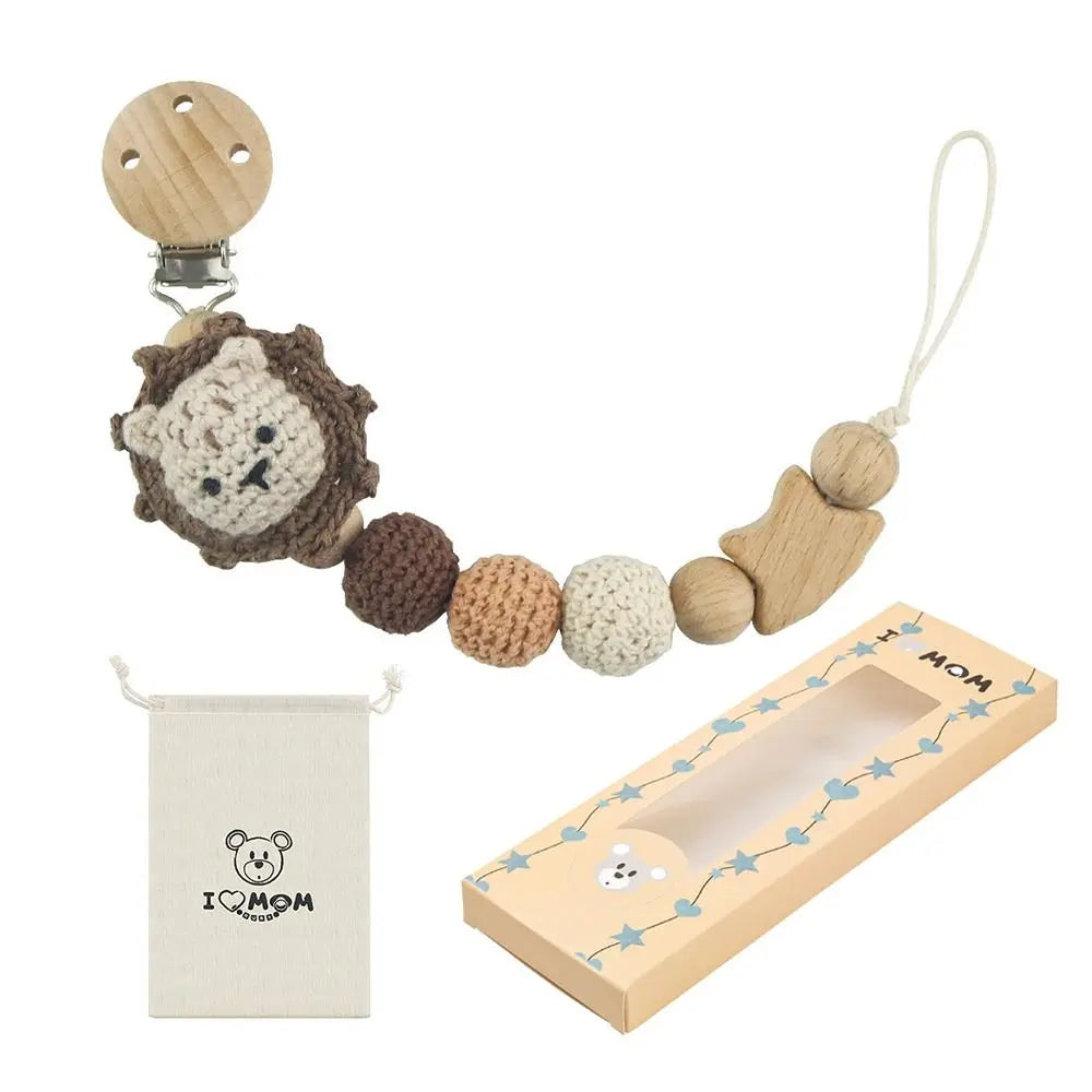 Anti-Drop Beech Wood Baby Pacifier Clips