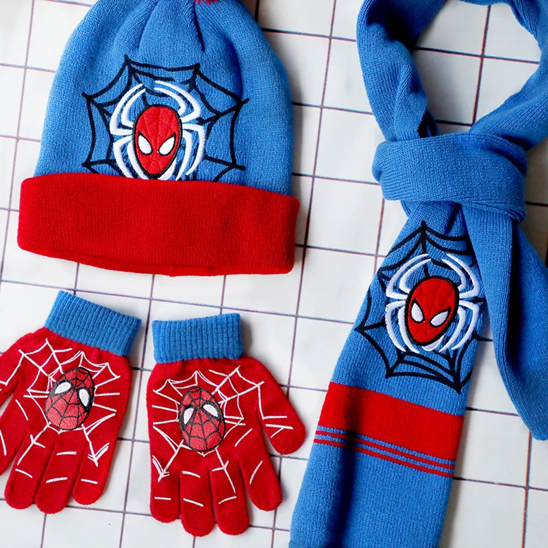 Spiderman Classics Cartoon Scarf Hat Glove Sets