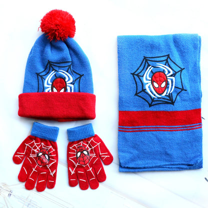 Spiderman Classics Cartoon Scarf Hat Glove Sets