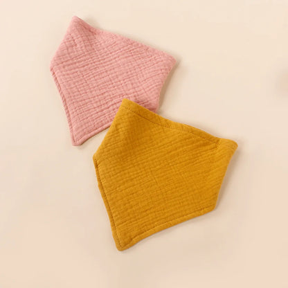 Muslin Cat Square Triangle Bib Set