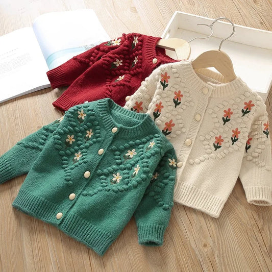 Embroidery Knitted Cardigan Outerwear