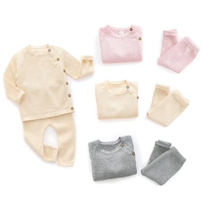 Ensembles Cotton Knitted Baby Pajamas Sets